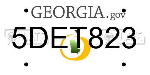 5DET823 Georgia License Plate