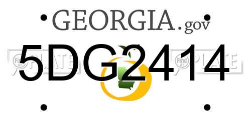 5DG2414 Georgia License Plate