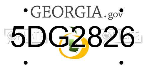 5DG2826 Georgia License Plate