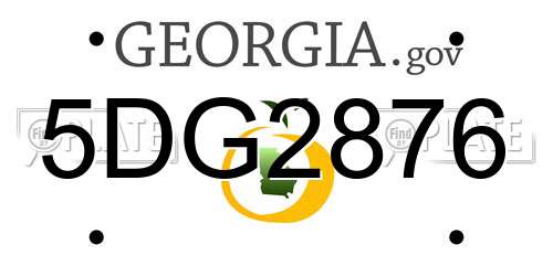 5DG2876 Georgia License Plate