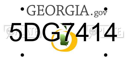 5DG7414 Georgia License Plate
