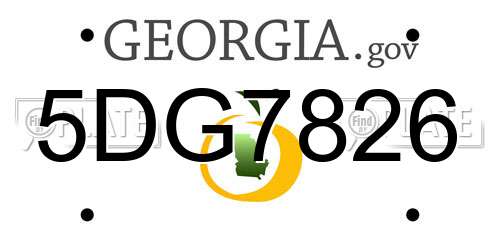 5DG7826 Georgia License Plate