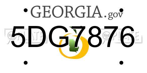 5DG7876 Georgia License Plate
