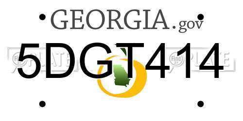 5DGT414 Georgia License Plate