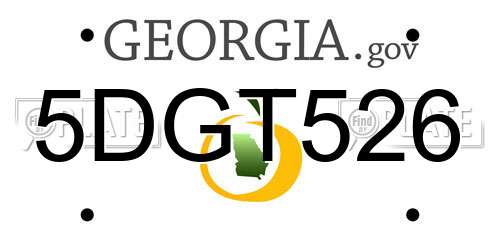 5DGT526 Georgia License Plate