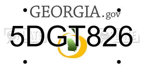 5DGT826 Georgia License Plate