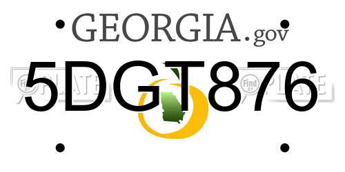 5DGT876 Georgia License Plate
