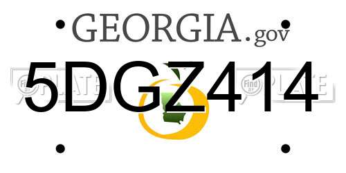 5DGZ414 Georgia License Plate