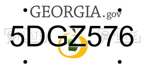 5DGZ576 Georgia License Plate