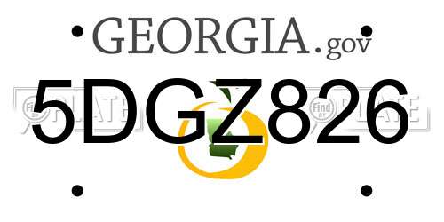 5DGZ826 Georgia License Plate