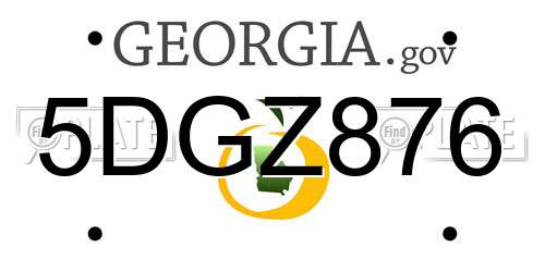 5DGZ876 Georgia License Plate