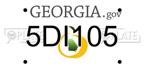 5DI105 Georgia License Plate