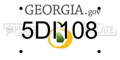 5DI108 Georgia License Plate