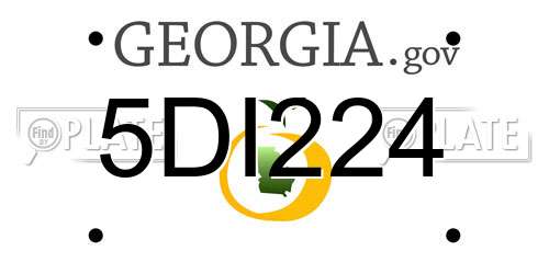 5DI224 Georgia License Plate