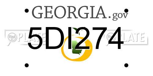 5DI274 Georgia License Plate