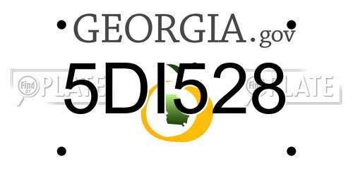 5DI528 Georgia License Plate
