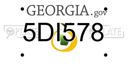5DI578 Georgia License Plate