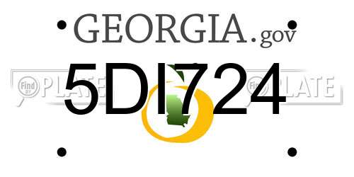 5DI724 Georgia License Plate