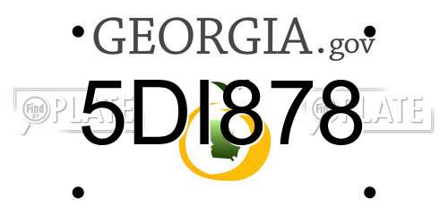 5DI878 Georgia License Plate