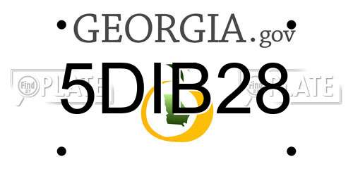 5DIB28 Georgia License Plate