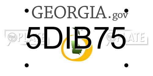 5DIB75 Georgia License Plate