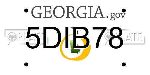 5DIB78 Georgia License Plate