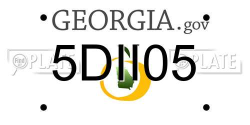5DII05 Georgia License Plate