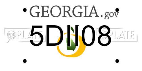 5DII08 Georgia License Plate