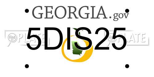 5DIS25 Georgia License Plate