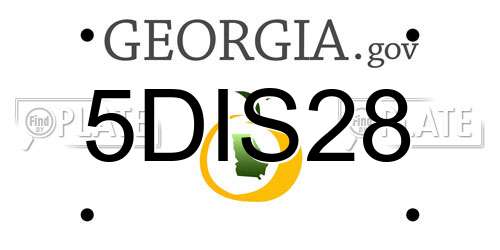 5DIS28 Georgia License Plate