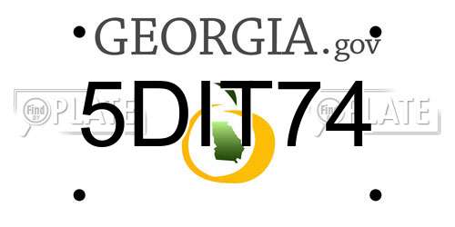 5DIT74 Georgia License Plate