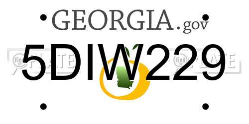 5DIW229 Georgia License Plate