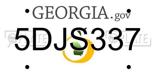 5DJS337 Georgia License Plate