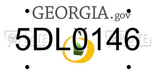 5DL0146 Georgia License Plate