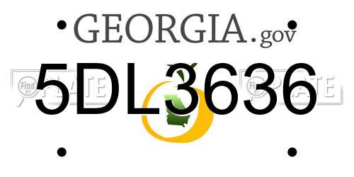 5DL3636 Georgia License Plate