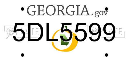 5DL5599 Georgia License Plate