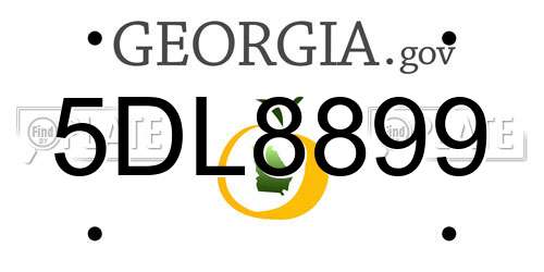 5DL8899 Georgia License Plate