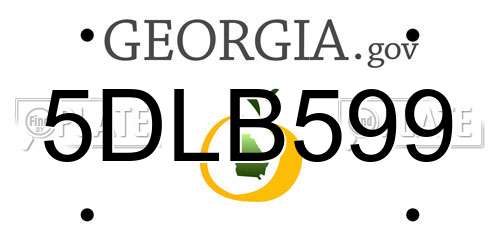 5DLB599 Georgia License Plate