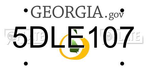 5DLE107 Georgia License Plate