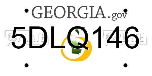 5DLQ146 Georgia License Plate