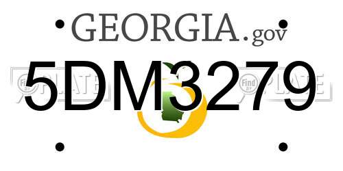 5DM3279 Georgia License Plate