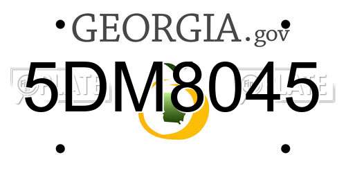 5DM8045 Georgia License Plate