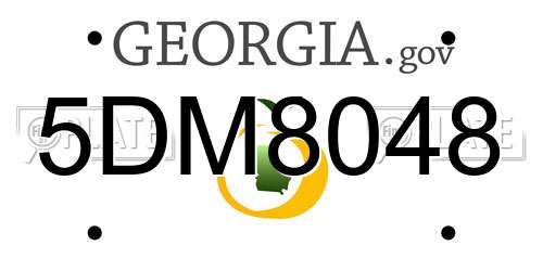 5DM8048 Georgia License Plate