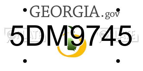 5DM9745 Georgia License Plate