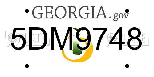 5DM9748 Georgia License Plate