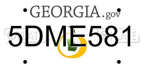 5DME581 Georgia License Plate