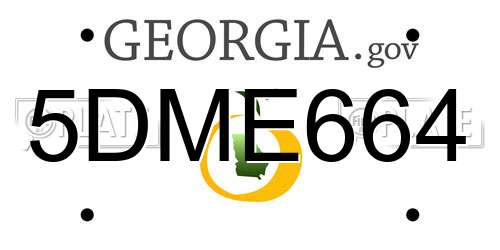 5DME664 Georgia License Plate