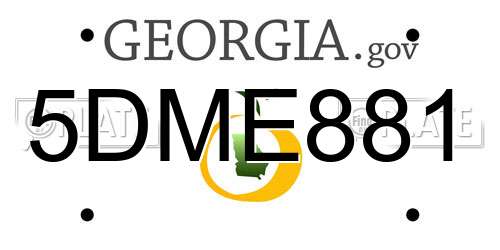 5DME881 Georgia License Plate