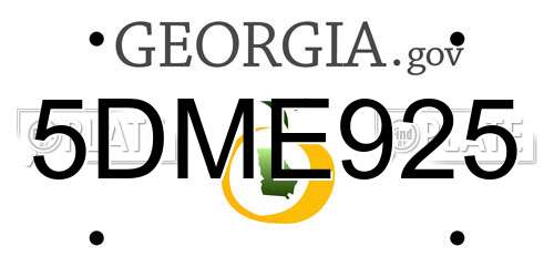 5DME925 Georgia License Plate