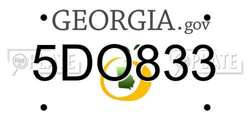 5DO833 Georgia License Plate